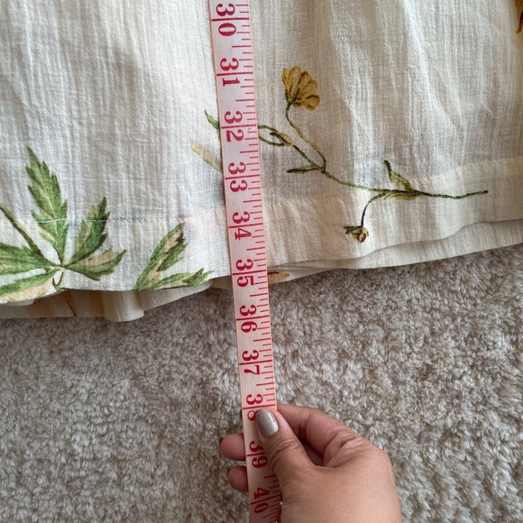 H&M Skirt Size M Cream Floral Maxi - Picture 6 of 8